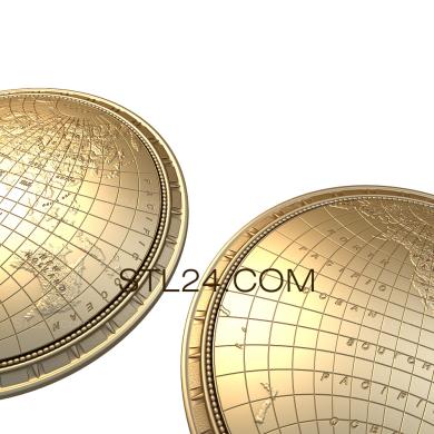 Art panel (Earth's hemispheres, PD_0100) 3D models for cnc
